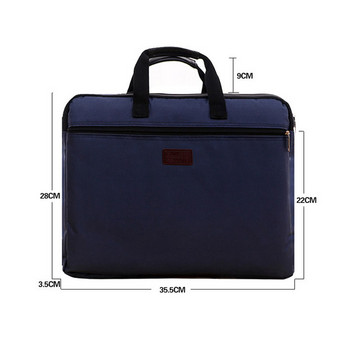 Издръжлива чанта за книга A4, чанта за документи, папка, държач за файлове, чанта с дръжка, затваряне с цип, къса мъжка чанта за бизнес пътуване, червена, черна