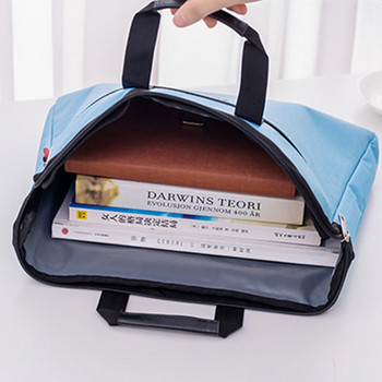 Издръжлива чанта за книга A4, чанта за документи, папка, държач за файлове, чанта с дръжка, затваряне с цип, къса мъжка чанта за бизнес пътуване, червена, черна