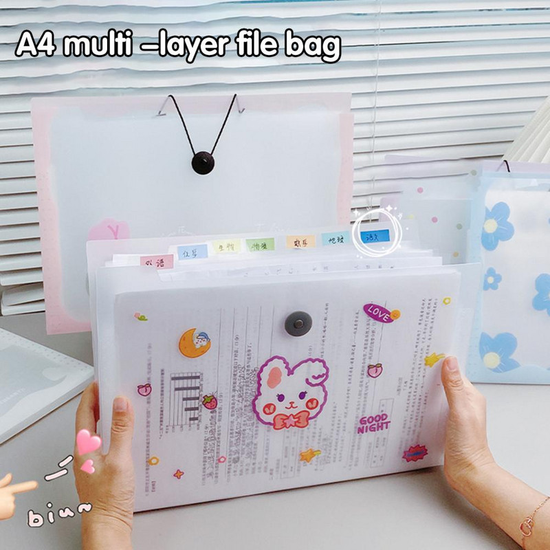 Fájlmappa többrétegű átlátszó porálló nagy kapacitású műanyag 8 rekeszes mapparendező iskolai kellék