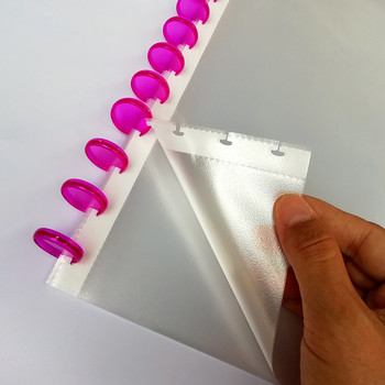 A4 Loose Leaf PVC Държач за съхранение Джобове с отвори за гъби Подвързване за бележник Вътрешна страница Пълнеж Прозрачна чанта за документи Калъф