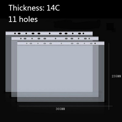 A4 laisvų lapų PVC laikymo laikiklis Grybų skylučių kišenės, padavimo sąsiuvinio įrišimas vidinis puslapių užpildas, skaidrus dokumentų maišelio maišelis