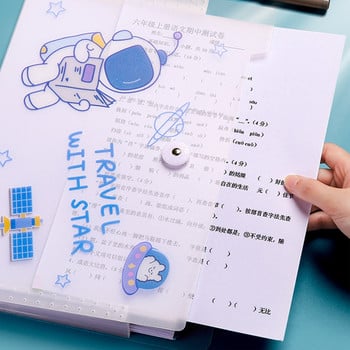 Сладък астронавт Многопластов A4 разширяващ се портфейл Папка с файлове с катарама Чанта за органи с голям капацитет Училищен офис Органайзер за съхранение на данни