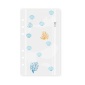 Ocean Series Shell A6 Storage Bag 6-hole φερμουάρ Δερμάτινο κέλυφος γραφείου Γραφική θήκη Τσάντα γραφείου Σχολείο γραφείου σπιτιού