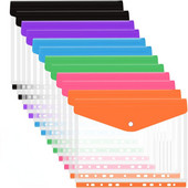 A4 dydžio segtuvų kišeniniai skaidrūs plastikiniai vokai su skylutėmis žiediniam segtuvui, darbo biuro organizavimo failų aplankams piniginėms