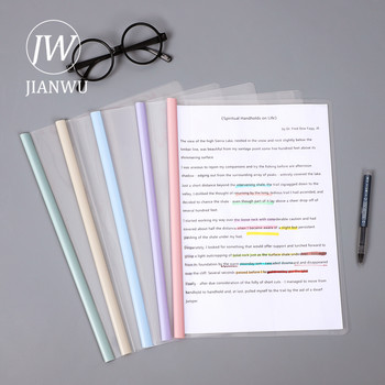 JIANWU 5 бр./компл. A4 morandi цветна папка Тестова хартия и скоба за документи Папка за файлове Бизнес офис консумативи