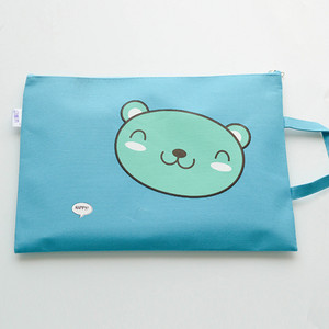 MIRUI torba za dokumente A4 s crtanim medvjedom s ručkom Jednostavna slatka platnena torba za studente Torba za pohranu papira za ispite za djevojčice, školski pribor