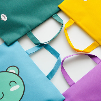 MIRUI Cartoon Bear Α4 τσάντα αρχείου με λαβή Απλή χαριτωμένη πάνινη τσάντα εξέτασης μαθητικής τσάντα αποθήκευσης για σχολικά είδη κοριτσιών