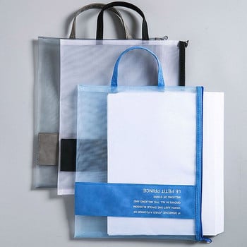 1PC A4 мрежеста торбичка с цип Чанта за документи Водоустойчиви папки с цип за училищни офис консумативи Пътни чанти за съхранение