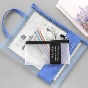 1PC A4 мрежеста торбичка с цип Чанта за документи Водоустойчиви папки с цип за училищни офис консумативи Пътни чанти за съхранение
