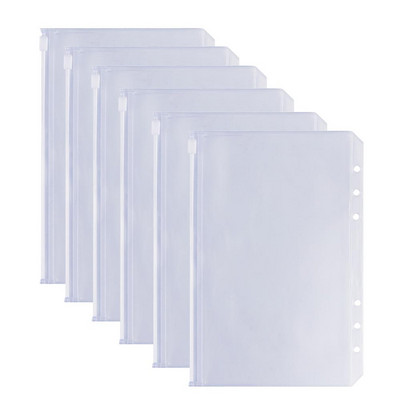 A5 A6 Binder Loose Leaf PVC Storage Bag Sticker Ticket Cards Organizer Bag with Zipper Notebook Binder Cash Money Envelopes