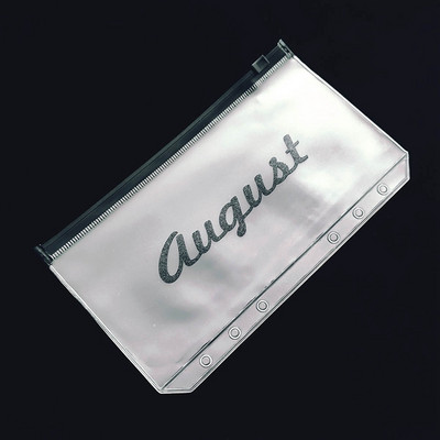 A6 Month Cash Planner Binder Pocket File Organizer Φάκελος αποθήκευσης Διαφανής θήκη με φύλλα PVC με φερμουάρ