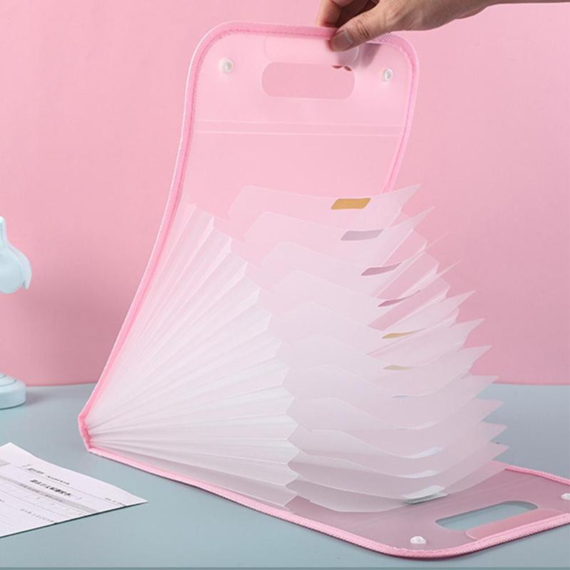 12 rešetki Prijenosna A4 mapa datoteka Torba za dokumente Prozirna PP okomita kutija za organe velikog kapaciteta Torba za organiziranje uredskog papira