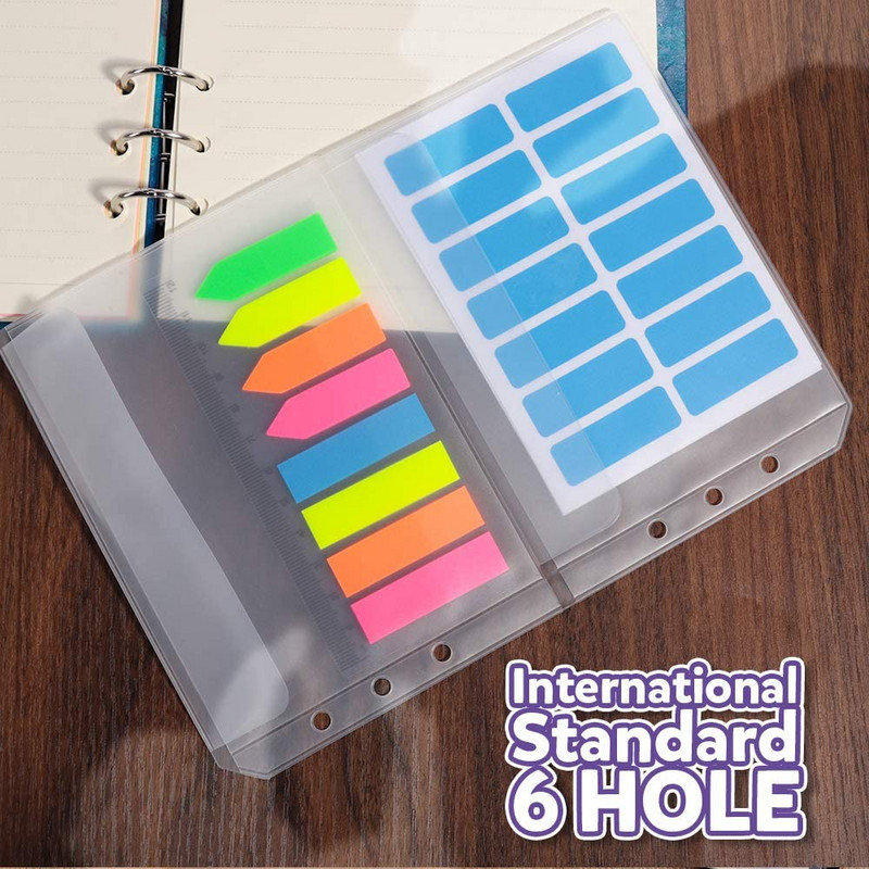 A5 dydžio segtuvų biudžetinės kišenės (3 tipai) - 6 vnt vokas su užtrauktuku, 2 kišenių segtuvų maišelis ir 3 atskiros kišenės Filofax tvarkyklei