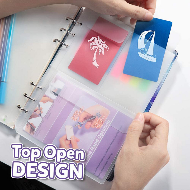 A5 dydžio segtuvų biudžetinės kišenės (3 tipai) - 6 vnt vokas su užtrauktuku, 2 kišenių segtuvų maišelis ir 3 atskiros kišenės Filofax tvarkyklei