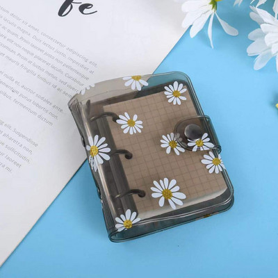 Mini skaidrūs PVC 3 žiedų segtuvų dangteliai su 80 vidinio popieriaus, 3 vnt segtuvų kišenės, mini skaidraus 3 žiedų laisvų lapų užrašų knygelė