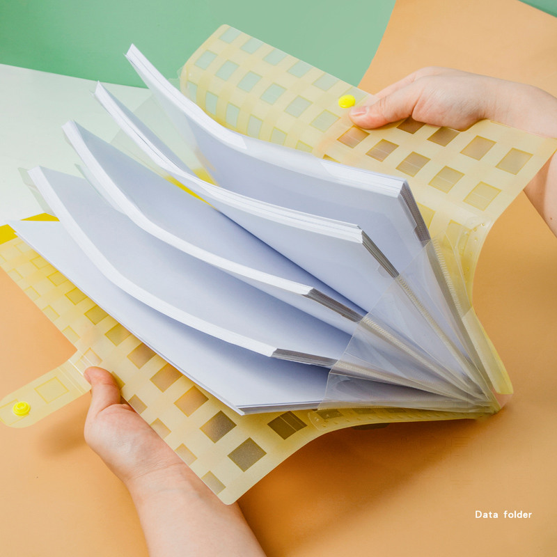 A4 saldainių spalvotas rinkmenų krepšys 5 kišeninė duomenų knyga, skaidri didelės talpos failų aplankas bandomasis popierius duomenų portfelis biuro raštinės reikmenys