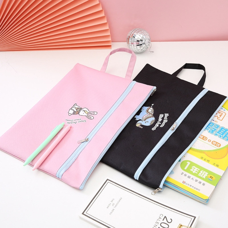 A4 Vreće za dokumente Dvoslojne torbe sa patentnim zatvaračem Organizator za ispis datoteka sa slatkim crtanim filmovima Torba za pohranu pribora Školski pribor