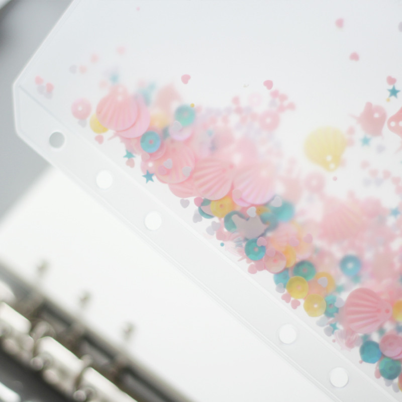 Kūrybingas laisvų lapų A5/A6 PVC maišelis su užtrauktuku, rankinės knygos albumas „pasidaryk pats“ kūrybingi dekoratyviniai blizgučiai