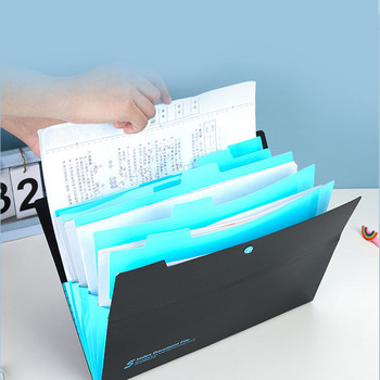 Мениджър на файлови папки A4 Многослойна папка за вмъкване на акордеон Rainbow Solid 6-Grid Packs for A4 Paper Business Case Архивна чанта за файлове