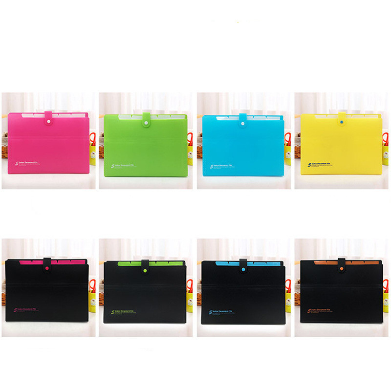 A4 failų aplankų tvarkyklė Daugiasluoksnis akordeono įdėklo aplankas Rainbow solidūs 6 tinklelių paketai, skirti A4 formato popieriniam verslo dėklui Archyvo failų maišelis