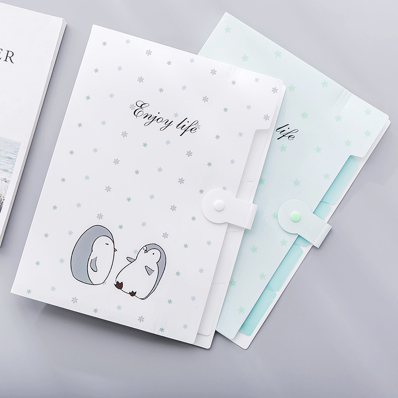 Α4 Τσάντα εγγράφων Χάρτινο αρχείο Φάκελος Επιστολόχαρτο Πολυεπίπεδο Γελοιογραφία Cute Student Μεγάλη χωρητικότητα Αποθηκευτικός χώρος Επεκτεινόμενο Πορτοφόλι 5 πλέγμα