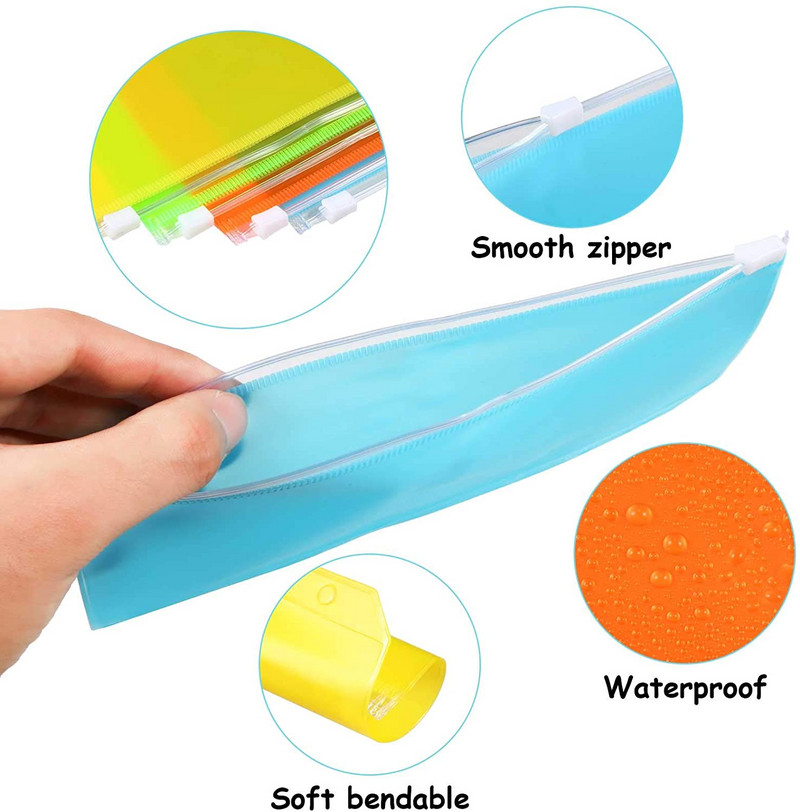 12 ΤΕΜ. Α6 PVC βιβλιοδεσία σημειωματάριων με χαλαρά φύλλα Τσάντες πολύχρωμες τρύπες βιβλιοδεσία Φάκελοι με φερμουάρ Αδιάβροχη θήκη Τσάντες αρχειοθέτησης εγγράφων