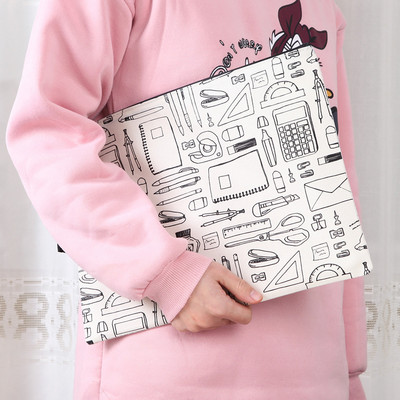 1 db A4-es cipzáras irattartó táska PVC vízálló Oxford szövet irattartó táska Többfunkciós hordozható utazási kültéri tároló