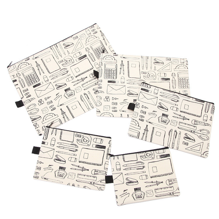 1 db A4-es cipzáras irattartó táska PVC vízálló Oxford szövet irattartó táska Többfunkciós hordozható utazási kültéri tároló