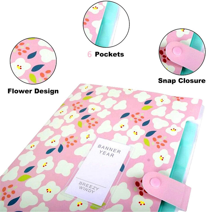 Proširiva mapa s datotekama Harmonika, organizator datoteka sa 6 džepova, mapa s dokumentima, US Letter i A4 za školu, ured