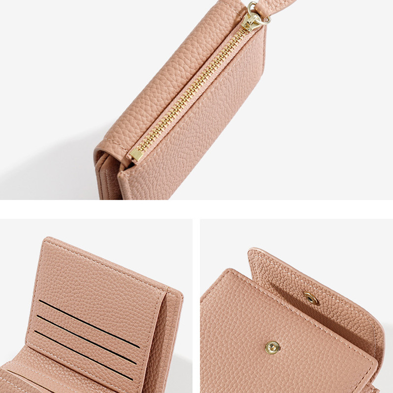 Ženski dvostruki novčanik, kožna kratka torbica, ženska torbica, držač kartice, torbica, jednobojni novčanici, torbe, jednobojni novčanici