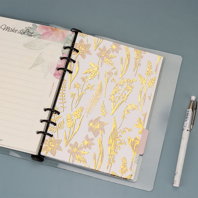 A5/A6 Atgal į laiką gėlių serijos skirstytuvo puslapis Šešių skylučių bloknotas Nešiojamojo kompiuterio skirstytuvas Popierius Biuro mokyklinių reikmenų skirstytuvo puslapis