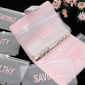 A6 piniginių vokų santaupų segtuvų kišenės segtuvų užtrauktukų aplankai finansų valdymui skaidrūs dokumentų rinkimo maišeliai