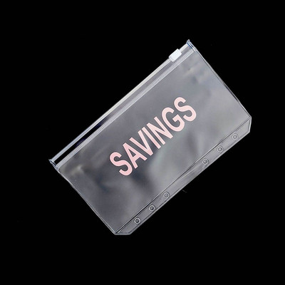 A6 piniginių vokų santaupų segtuvų kišenės segtuvų užtrauktukų aplankai finansų valdymui skaidrūs dokumentų rinkimo maišeliai