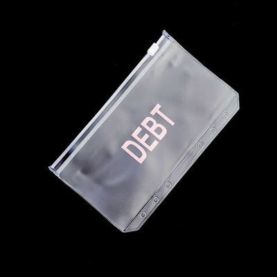 A6 piniginių vokų santaupų segtuvų kišenės segtuvų užtrauktukų aplankai finansų valdymui skaidrūs dokumentų rinkimo maišeliai