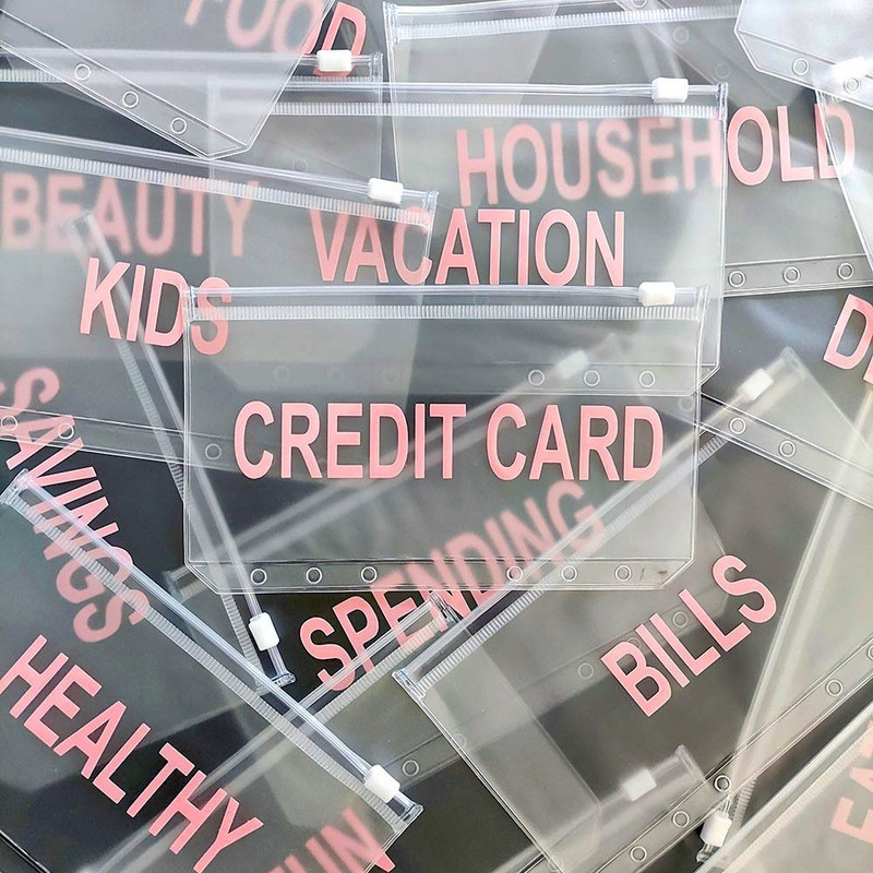 A6 piniginių vokų santaupų segtuvų kišenės segtuvų užtrauktukų aplankai finansų valdymui skaidrūs dokumentų rinkimo maišeliai