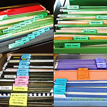 10Pcs Висящи раздели за папки Вмъкващи се пластмасови раздели за висящи папки 2-инчови раздели за папки с файлове и вложки Офис консумативи
