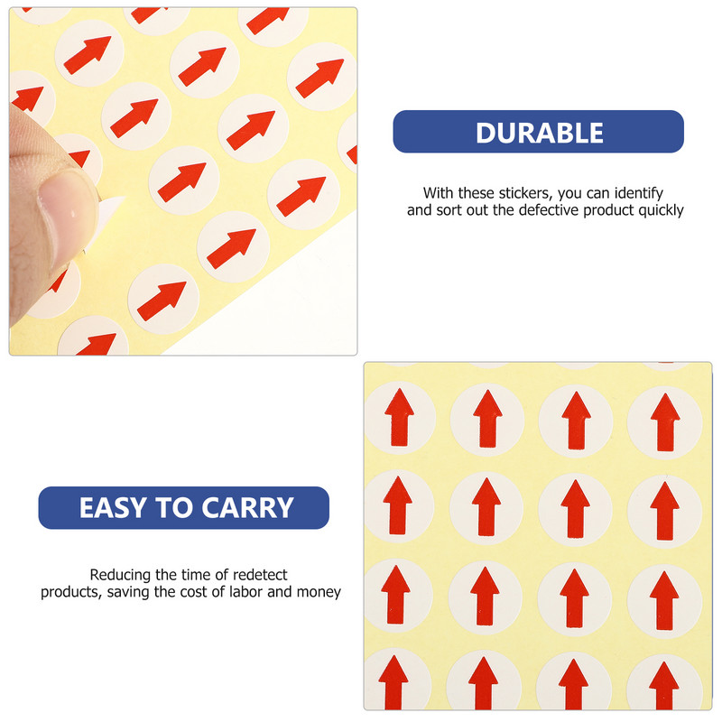 6400 de bucăți autocolant indicator Etichete adezive roșii Autocolante pentru expediere Autocolante roșii Etichete adezive Ambalare autocolante pentru transport
