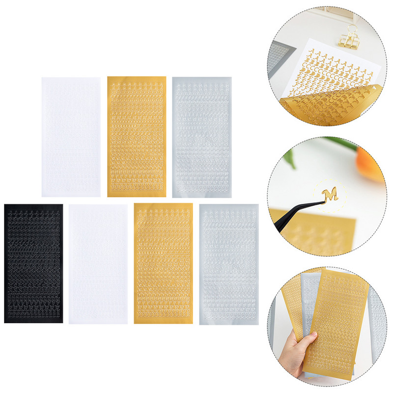 Autocolante cu scrisori Manual de decalcomanii pentru cont manual DIY Decoratiuni Decorative Album Album de însemnări Litere PVC