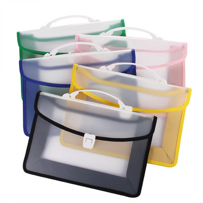 A4 Large Capacity Heavy Weight Portable Blank Space Edging Plastic File Bag PP Test Paper File Storage Bag Big File Folder