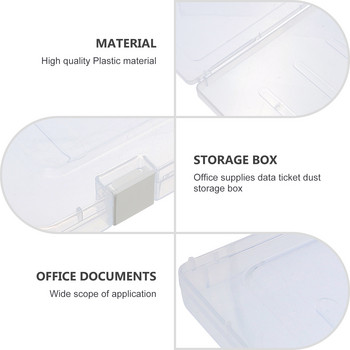 Кутия за съхранение Офис Контейнер за файлове Прозрачни пластмасови органайзери Кошчета Контейнери Документ