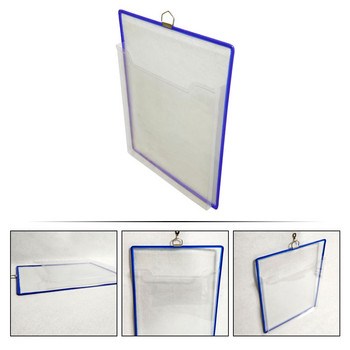 Φάκελος κρεμαστός σε τοίχο: Διαφανής οργάνωση αποδείξεων Μπλε χαρτί Α4 θήκη αποθήκευσης εγγράφων Φύλλα αποθήκευσης Οριζόντια