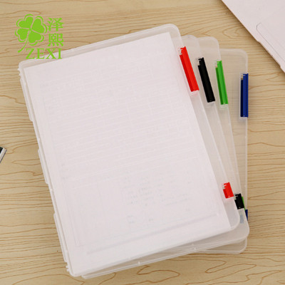 A4 Plastic Portable Case Document File Folder Transparent Paper Organizer Box Storage Box Organizer