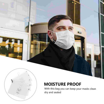 Φάκελος προσωρινής αποθήκευσης 5 τεμ. Επαναχρησιμοποιήσιμη τσάντα μάσκας Πλαστικά διαφανή δοχεία ανθεκτικά στη σκόνη Φορητή θήκη μεταφοράς
