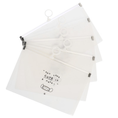 Mapa za privremenu pohranu od 5 komada, vrećica za masku za višekratnu upotrebu, plastična prozirna posuda otporna na prašinu, prijenosni držač za nošenje