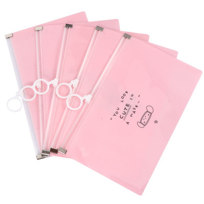 Mapa za privremenu pohranu od 5 komada, vrećica za masku za višekratnu upotrebu, plastična prozirna posuda otporna na prašinu, prijenosni držač za nošenje