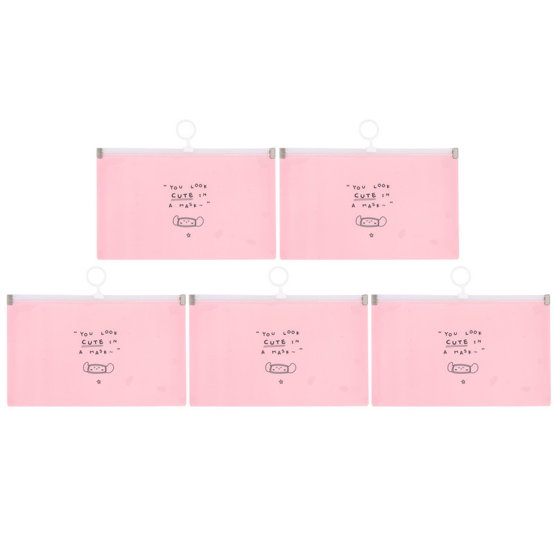 Mapa za privremenu pohranu od 5 komada, vrećica za masku za višekratnu upotrebu, plastična prozirna posuda otporna na prašinu, prijenosni držač za nošenje