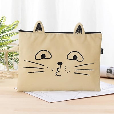 32,5*24 cm A4 džepna kartoteka s crtanom mačkom Oxford tkanina s patentnim zatvaračem Torba za ručnu nošenje Torba za stvari Mapa Školski uredski pribor