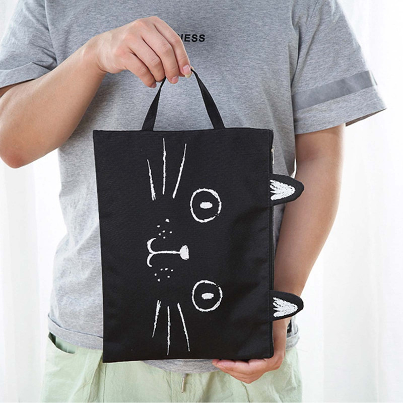 32,5*24 cm A4 džepna kartoteka s crtanom mačkom Oxford tkanina s patentnim zatvaračem Torba za ručnu nošenje Torba za stvari Mapa Školski uredski pribor