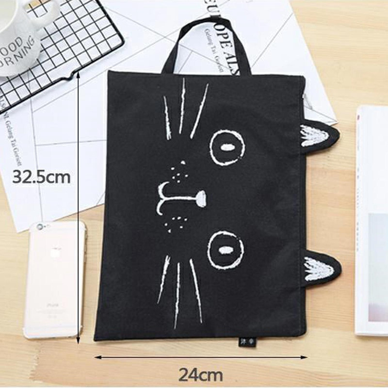 32,5*24 cm A4 džepna kartoteka s crtanom mačkom Oxford tkanina s patentnim zatvaračem Torba za ručnu nošenje Torba za stvari Mapa Školski uredski pribor