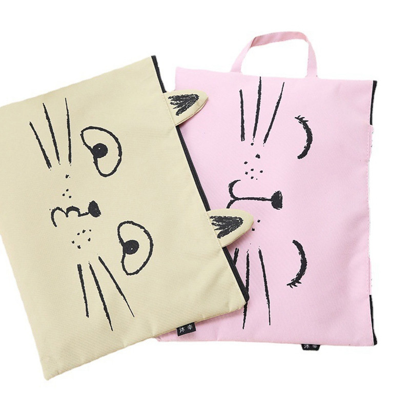 32,5*24 cm A4 džepna kartoteka s crtanom mačkom Oxford tkanina s patentnim zatvaračem Torba za ručnu nošenje Torba za stvari Mapa Školski uredski pribor